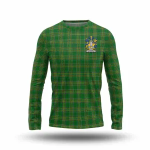 Accotts Irish Clan Tartan Long Sleeve T-Shirt with Coat of Arms