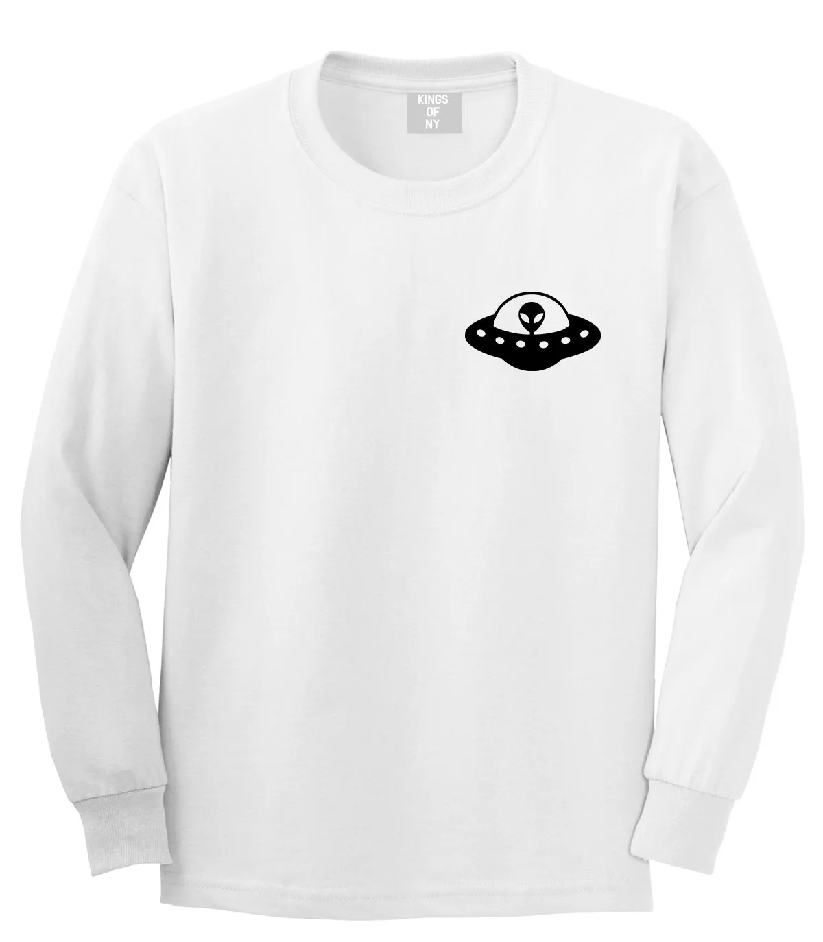 Alien Spaceship Chest Mens Long Sleeve T-Shirt