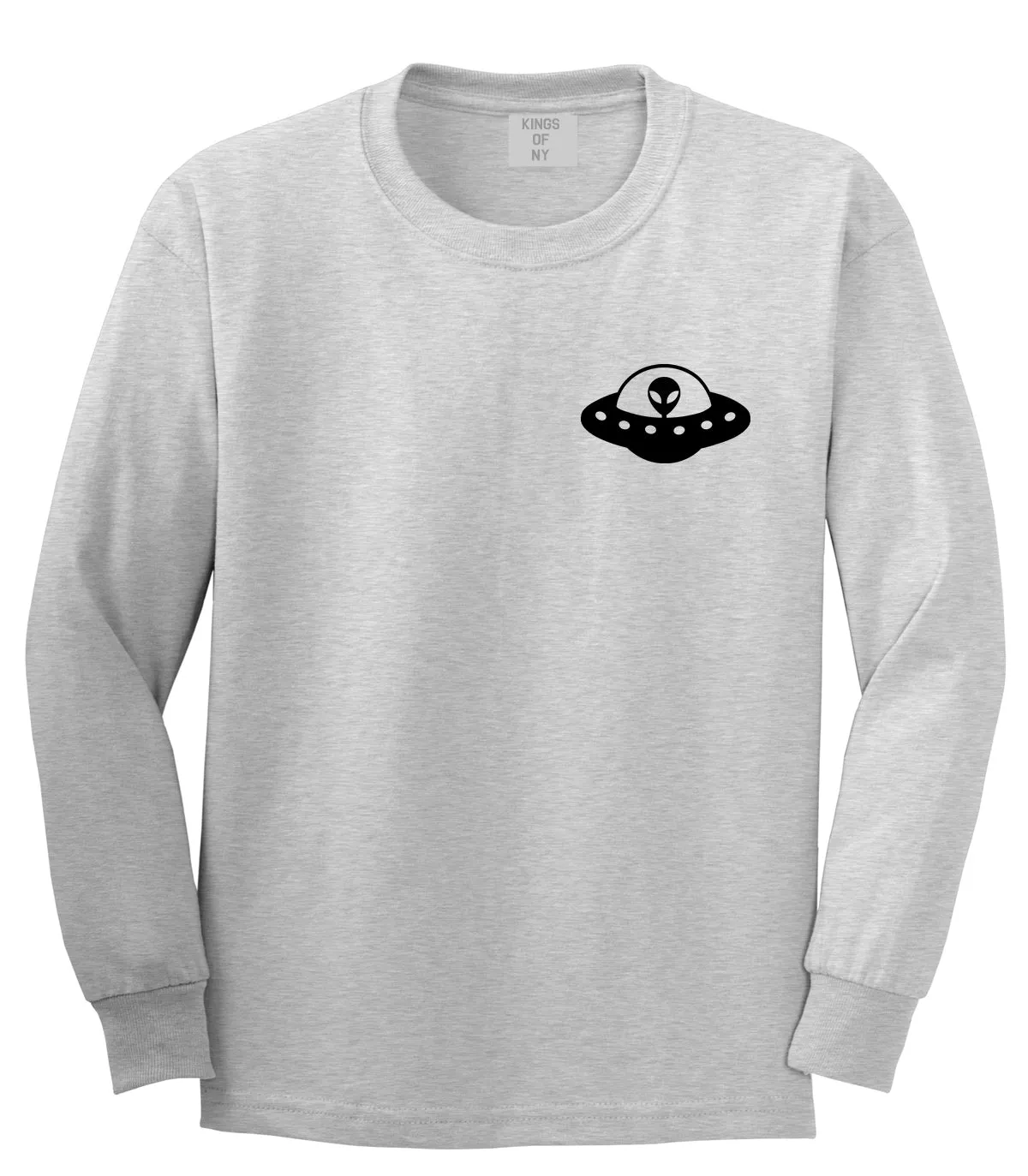 Alien Spaceship Chest Mens Long Sleeve T-Shirt