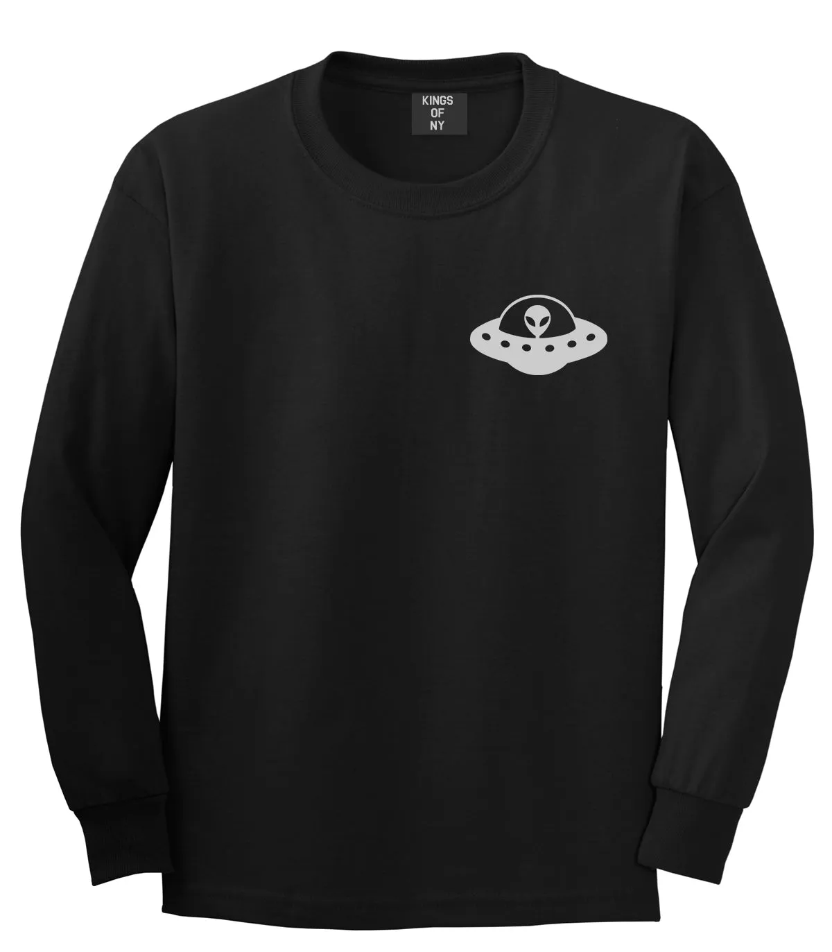 Alien Spaceship Chest Mens Long Sleeve T-Shirt