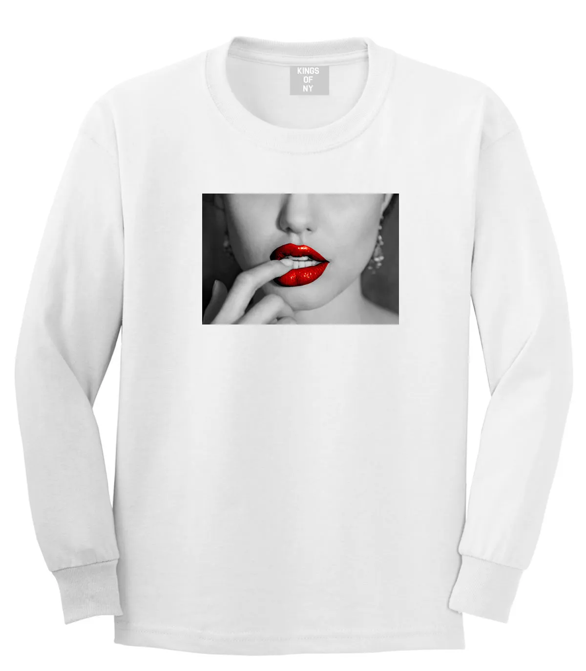 Angelina Red Lips Sexy Long Sleeve Boys Kids T-Shirt