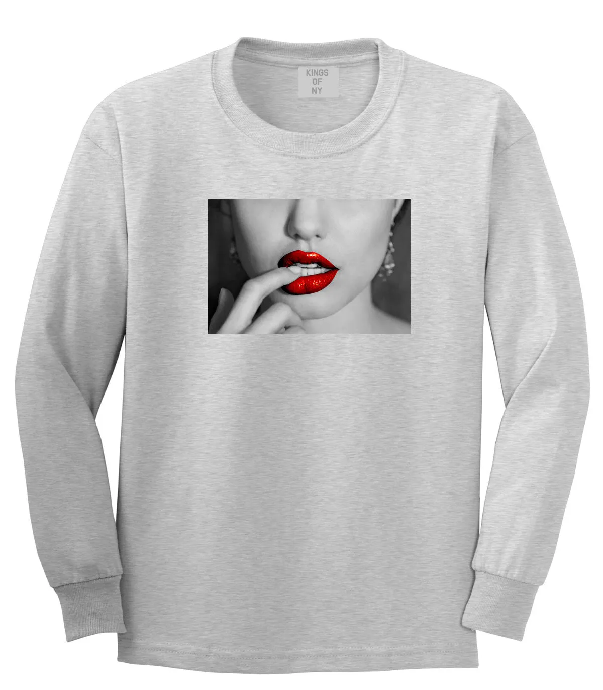 Angelina Red Lips Sexy Long Sleeve Boys Kids T-Shirt