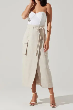 ASTR THE LABEL - NARA WRAP FRONT MIDI SKIRT