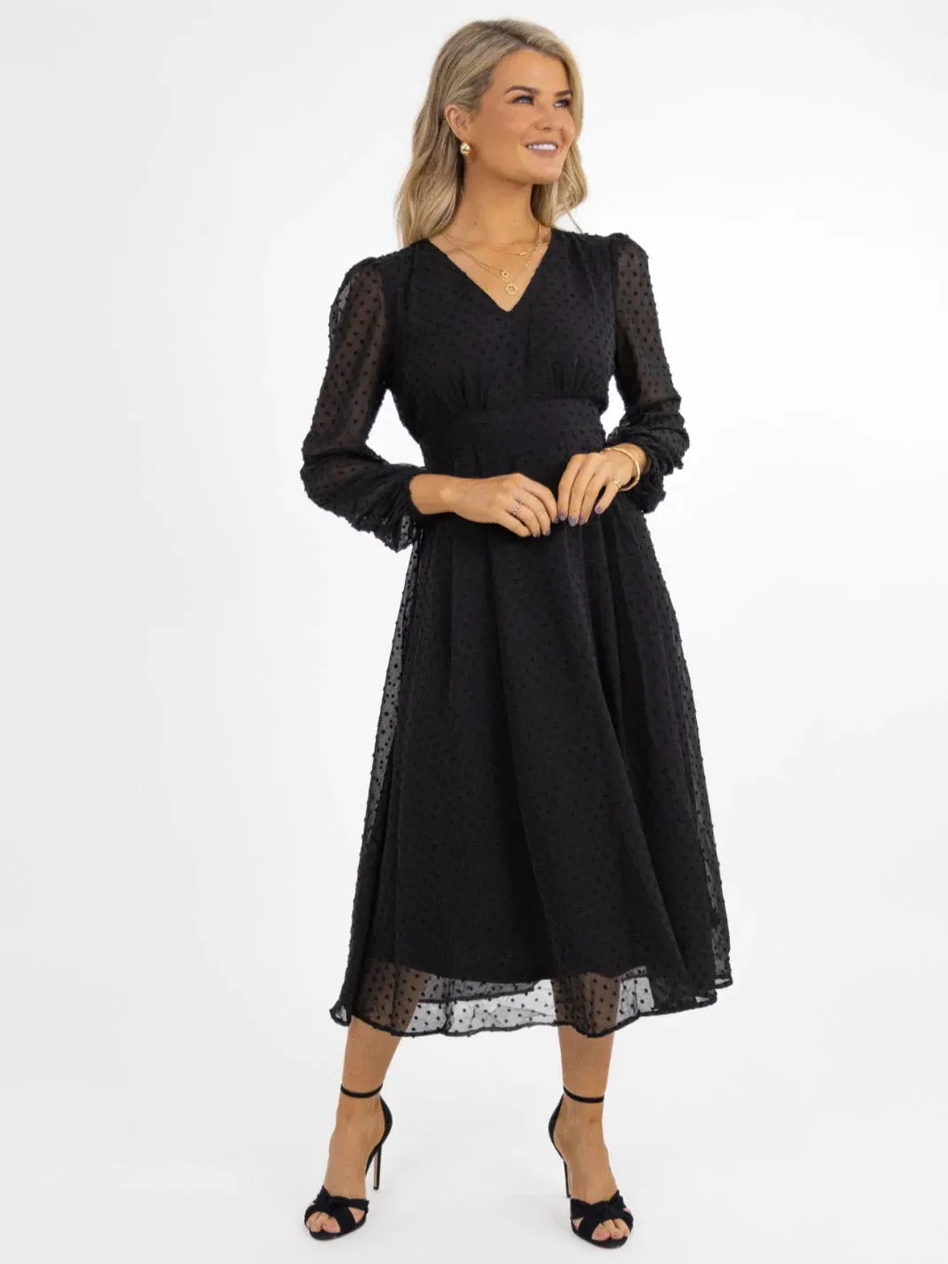 AUDREY MIDI DRESS (BLACK)