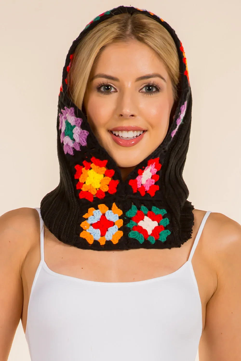 BA-4203 multi color crochet balaclava