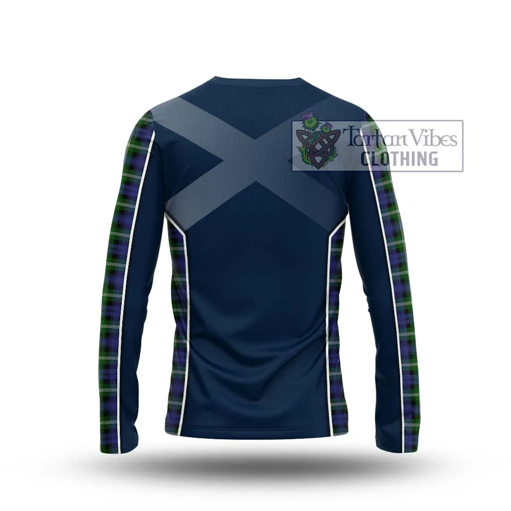 Baillie of Polkemmet Tartan Long Sleeve T-Shirt with Family Crest and Lion Rampant Vibes Sport Style