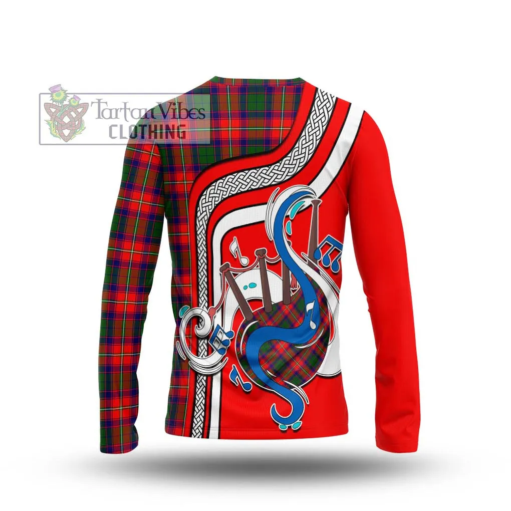 Belshes Tartan Long Sleeve T-Shirt with Epic Bagpipe Style