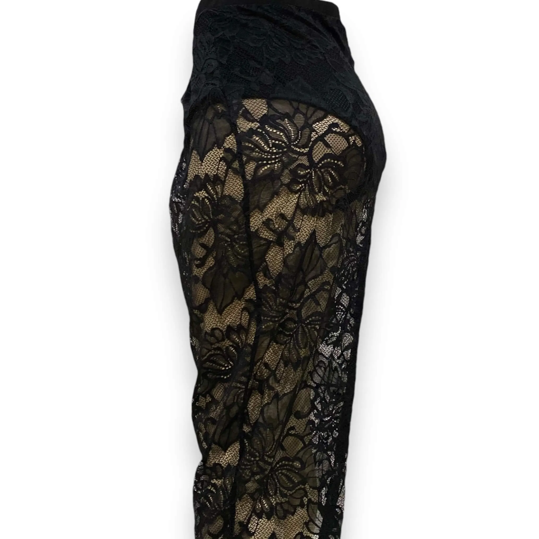 Black Lace Panty Midi Skirt