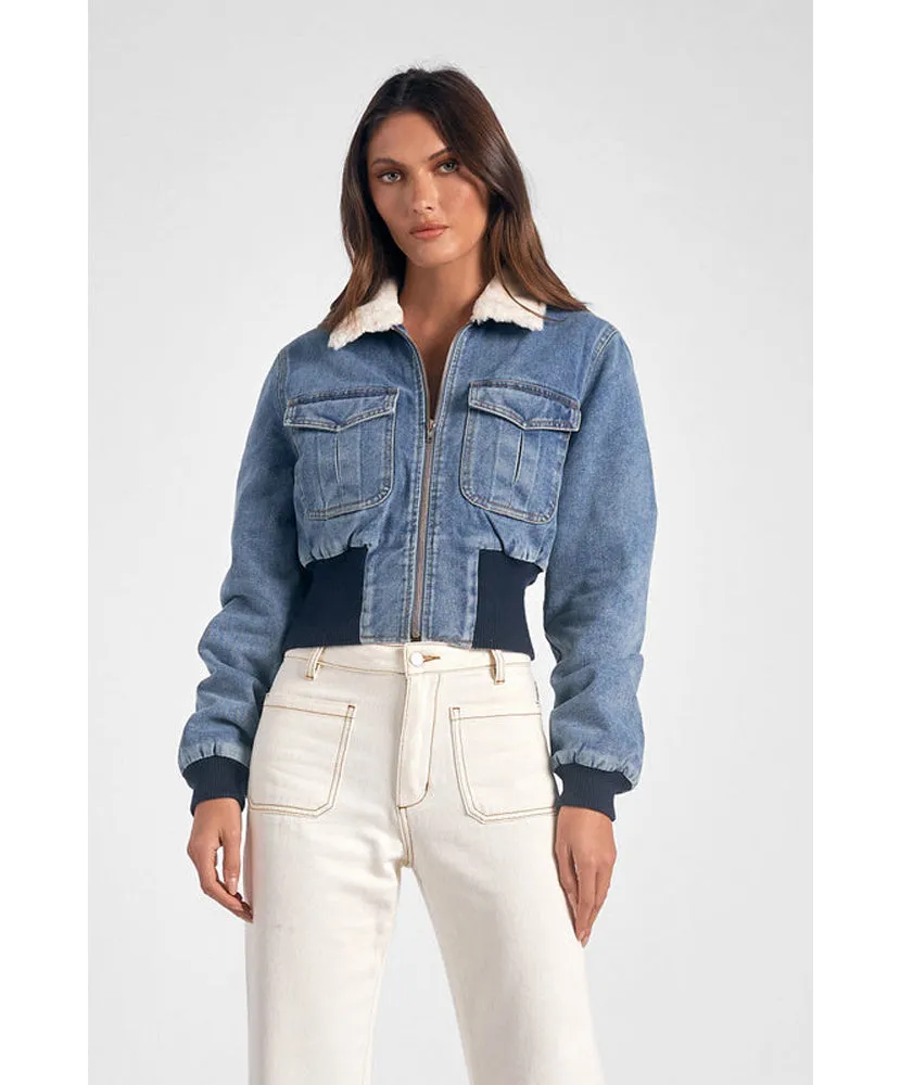 Brittany Denim Fur Jacket