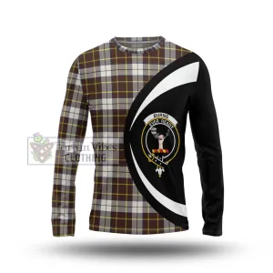 Burns Battalion Weathered Tartan Long Sleeve T-Shirt with Family Crest Circle Style