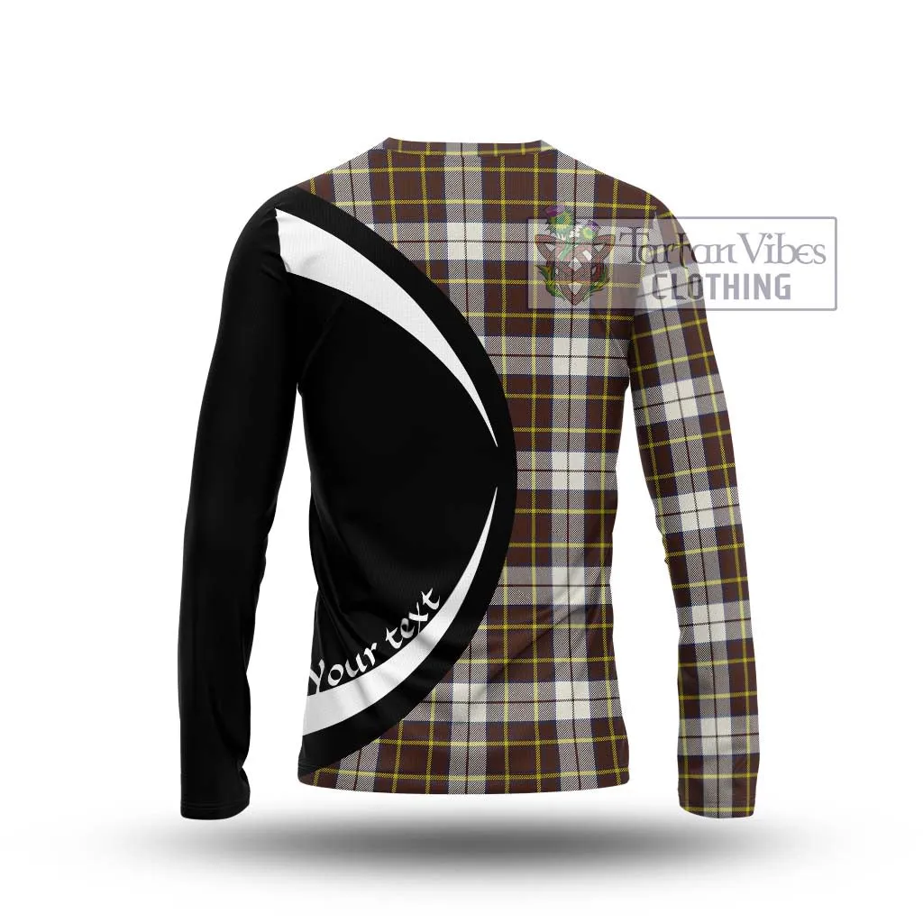 Burns Battalion Weathered Tartan Long Sleeve T-Shirt with Family Crest Circle Style