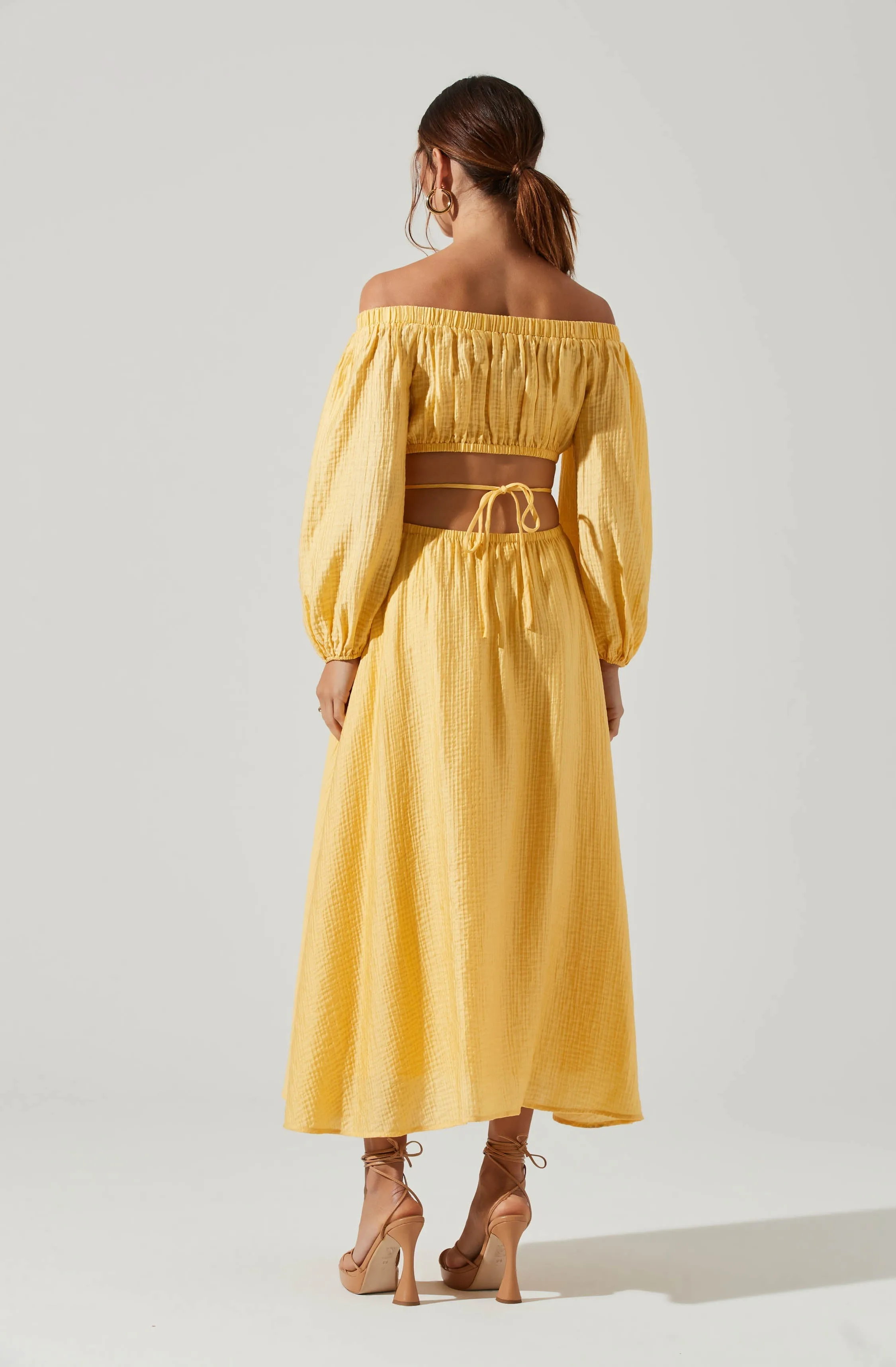 Cassian Cutout Off Shoulder Midi Dress