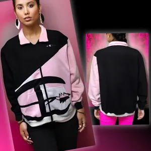 ^CHAMPION CHIEF^ LUXURY (PINK-MULTI) ZIP UP TRACK JACKETS (UNISEX) (COLLARED))