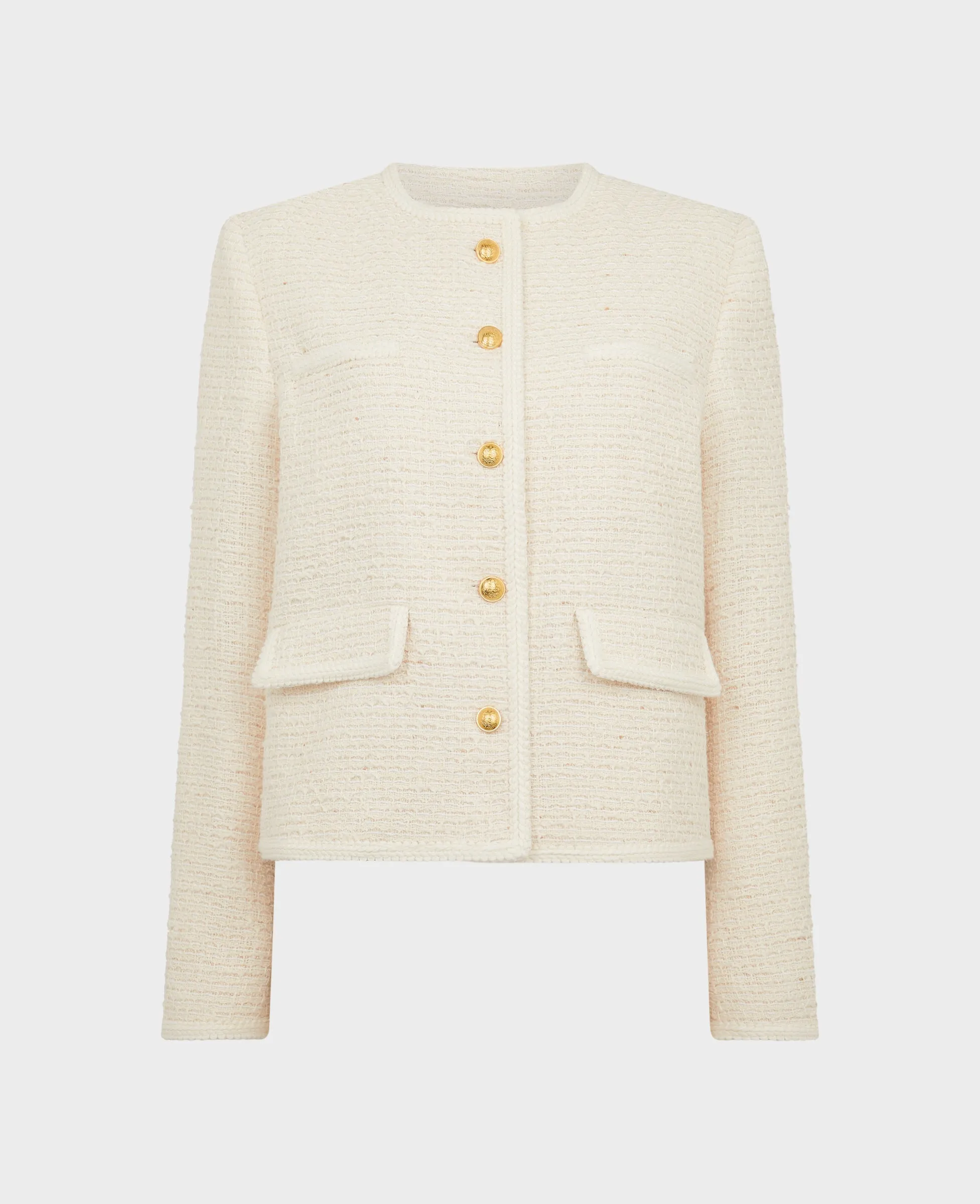 Charlotte Cotton Blend Boucle Short Jacket