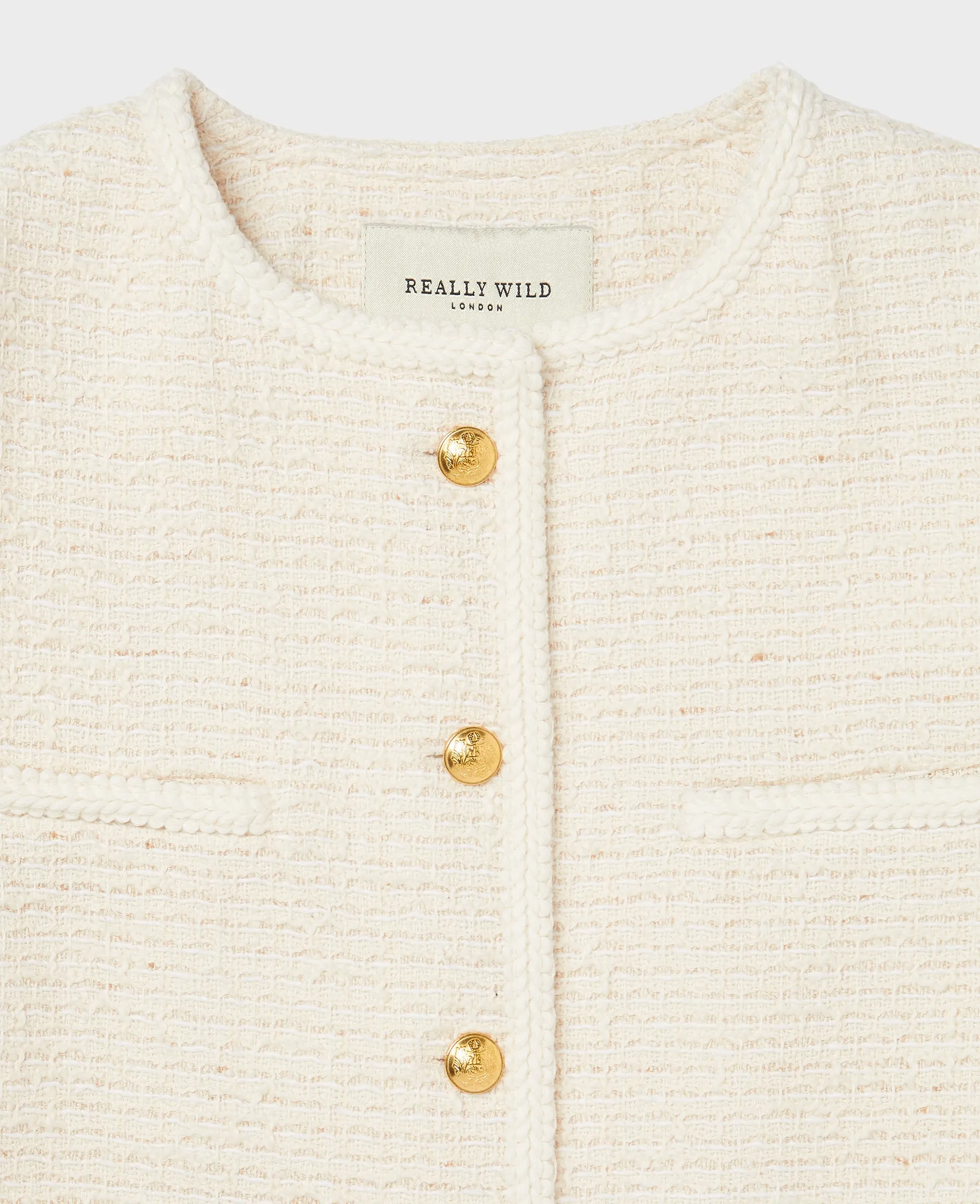 Charlotte Cotton Blend Boucle Short Jacket