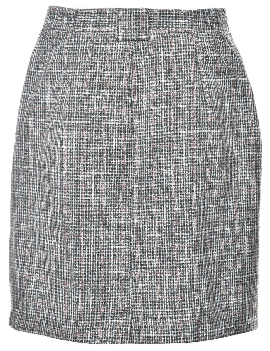 Checked Midi Skirt - M