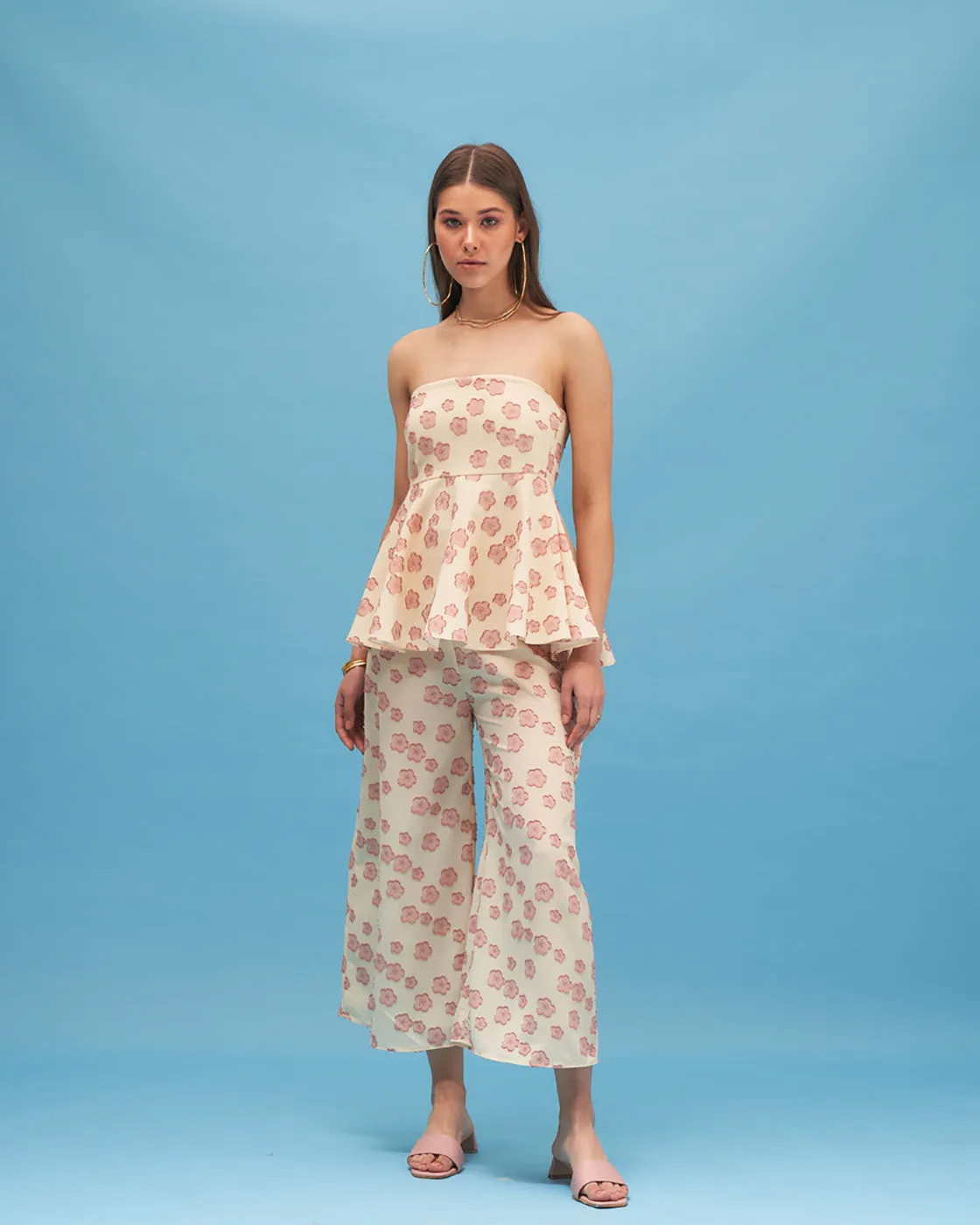 Cherry Blossom Top With Pant Co Ord Set