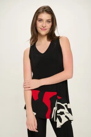 Chic Contrast V-Neck Sleeveless Tank-2062HT-TXP1-C-W445