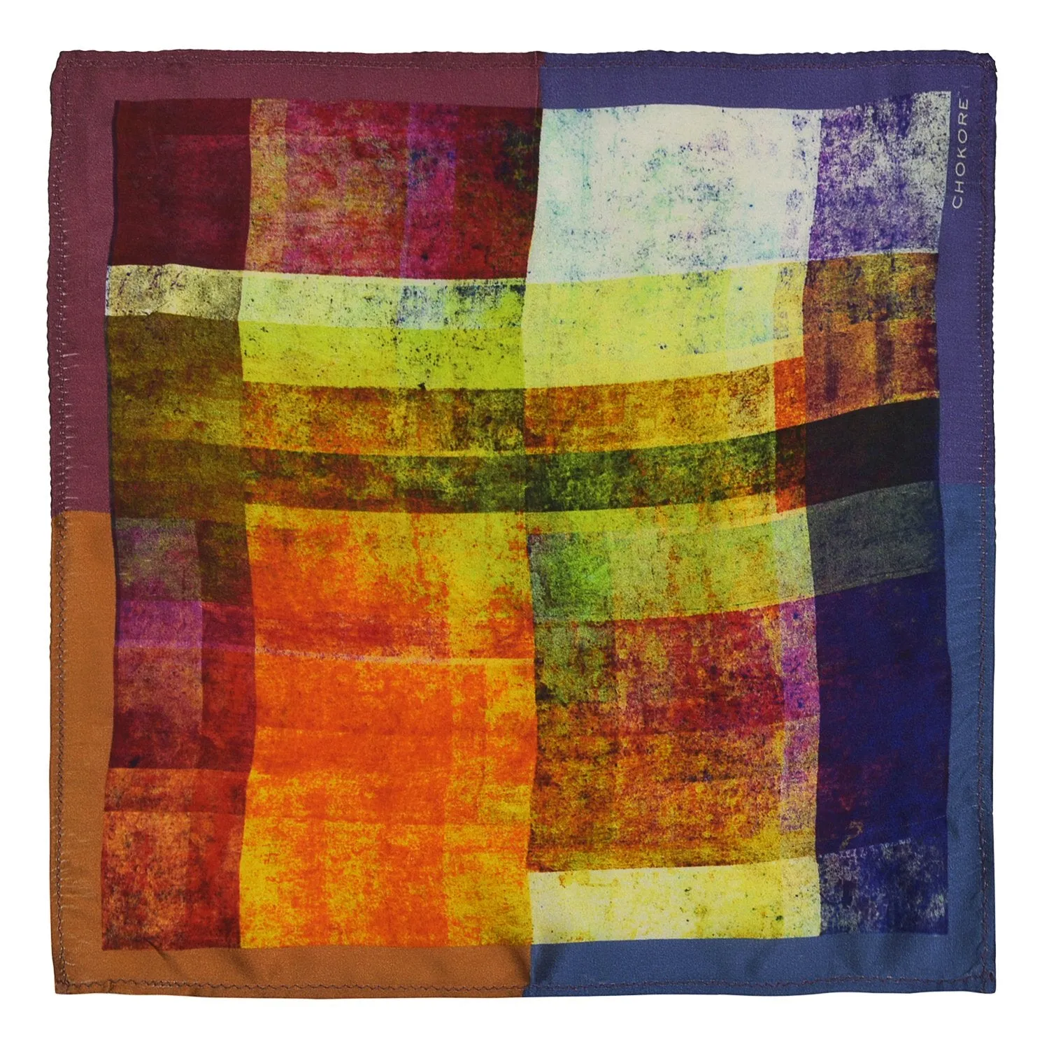 Chokore Multicolor Silk Pocket Square from the Plaids Line