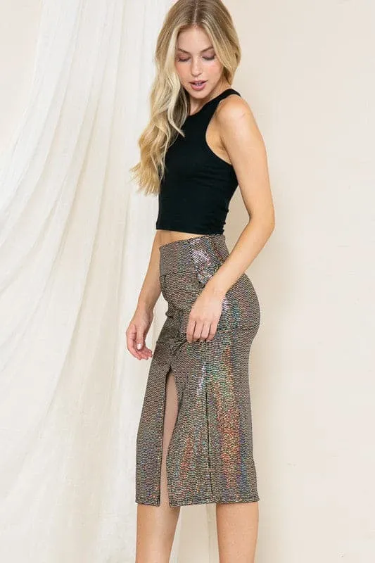 Choose To Shine Sparkly Sequin Skirt