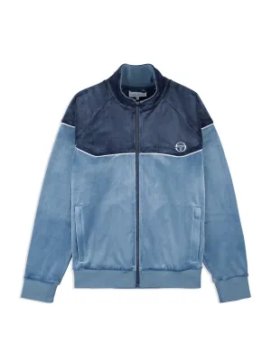 Cielo Velour Track Jacket- Faded Denim