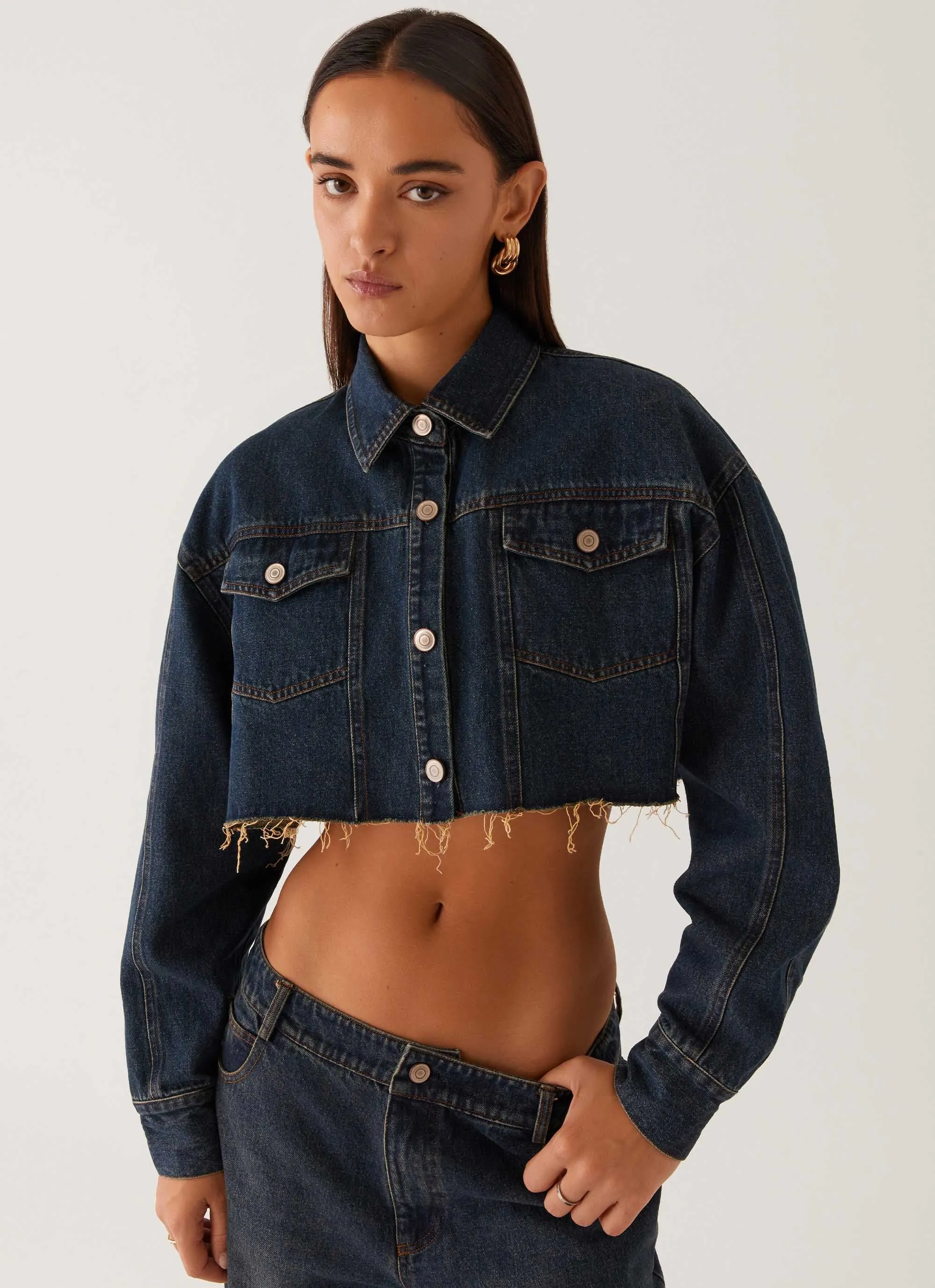 Colorado Cropped Jacket - Blue