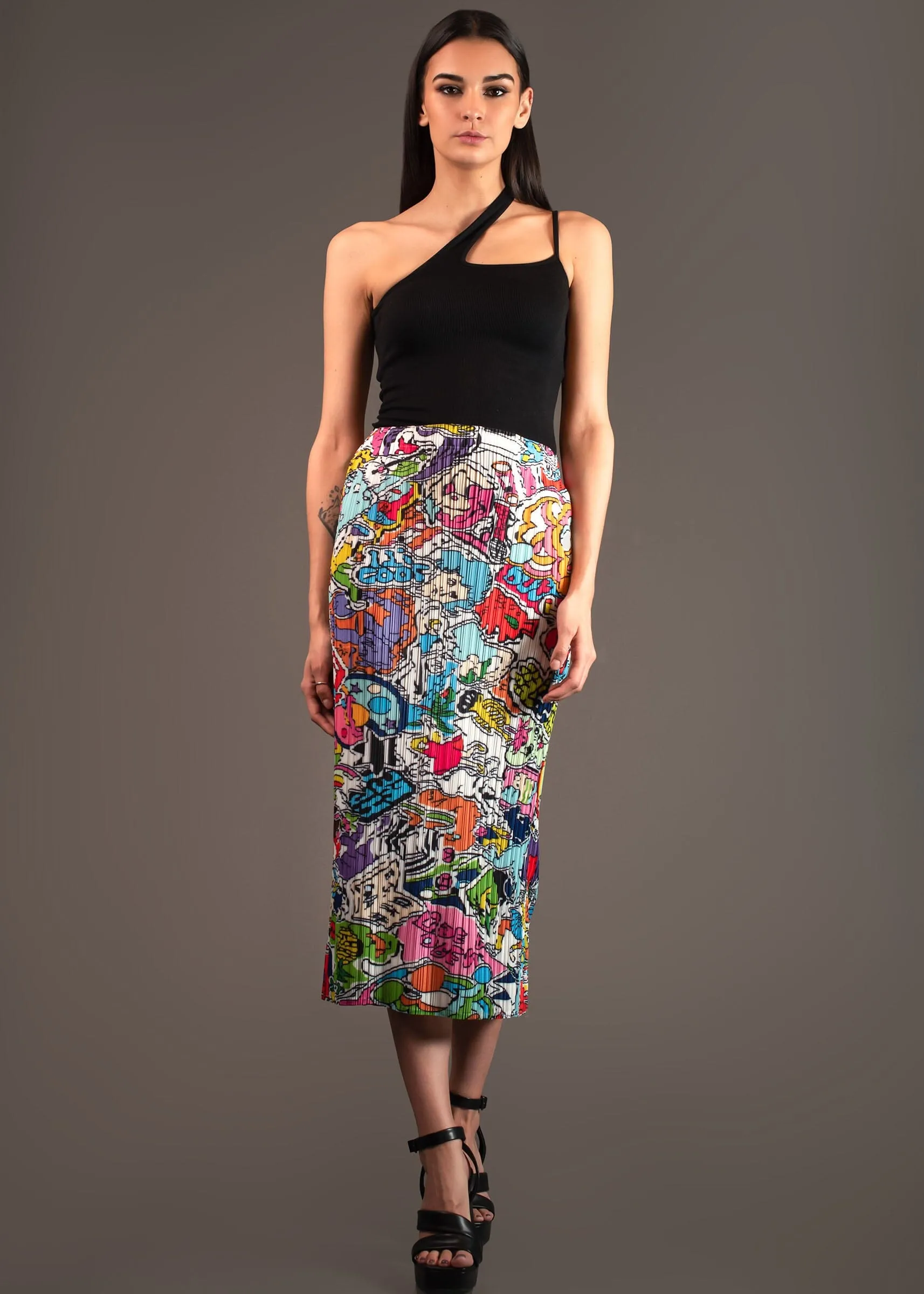 Comic Midi Skirt