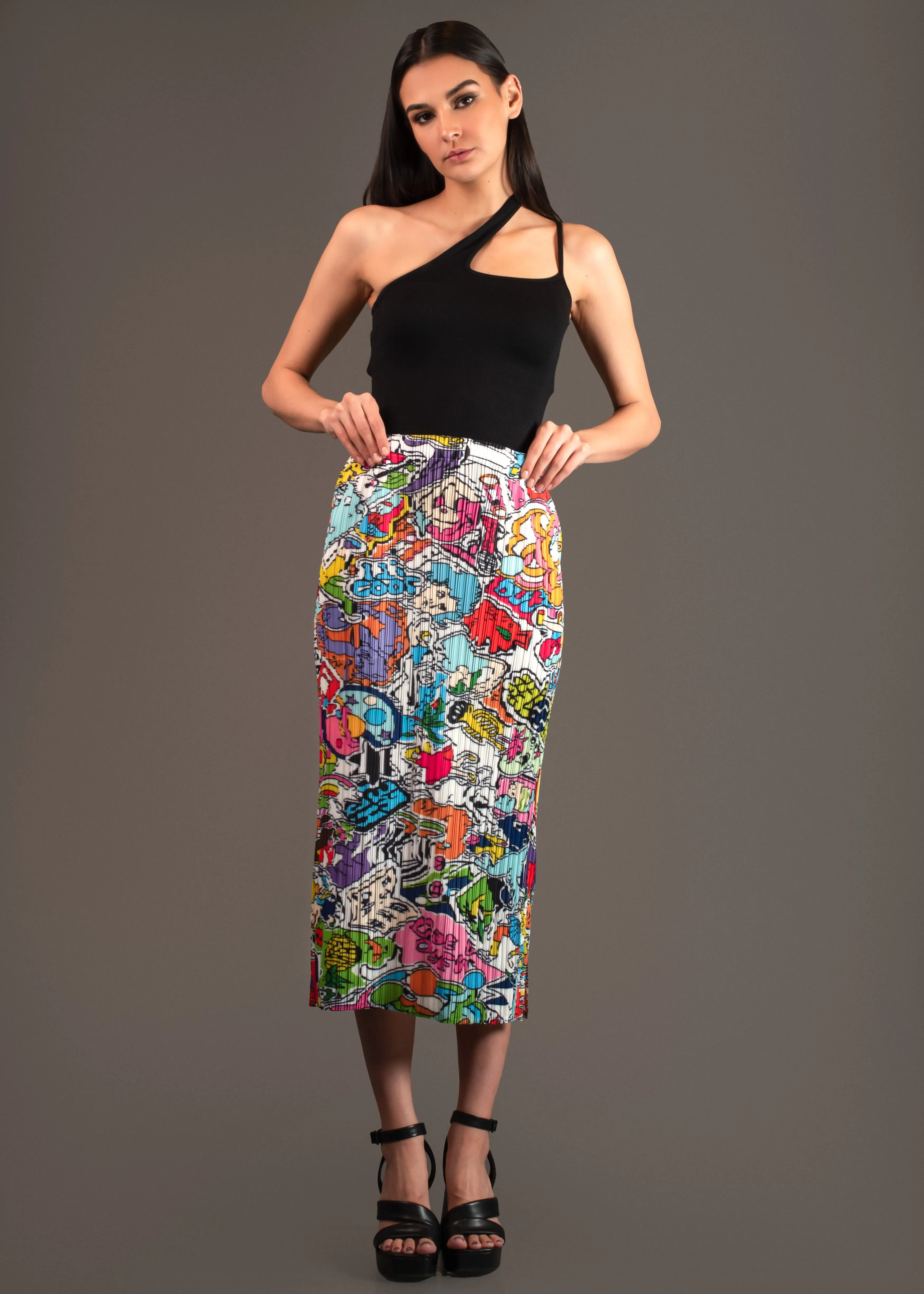 Comic Midi Skirt