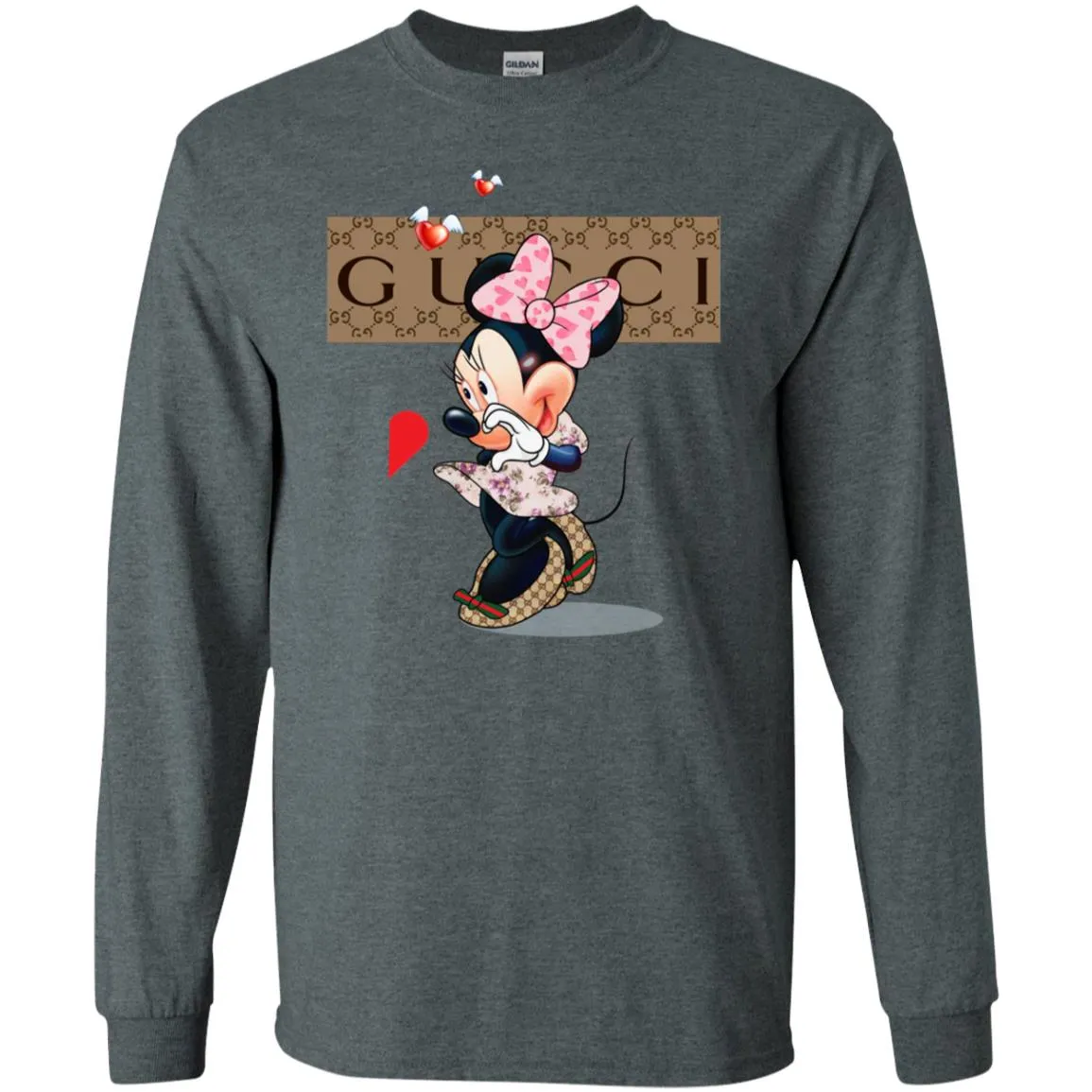 Couple Gucci Minnie Tshirt Valentine's Day Men Long Sleeve Shirt