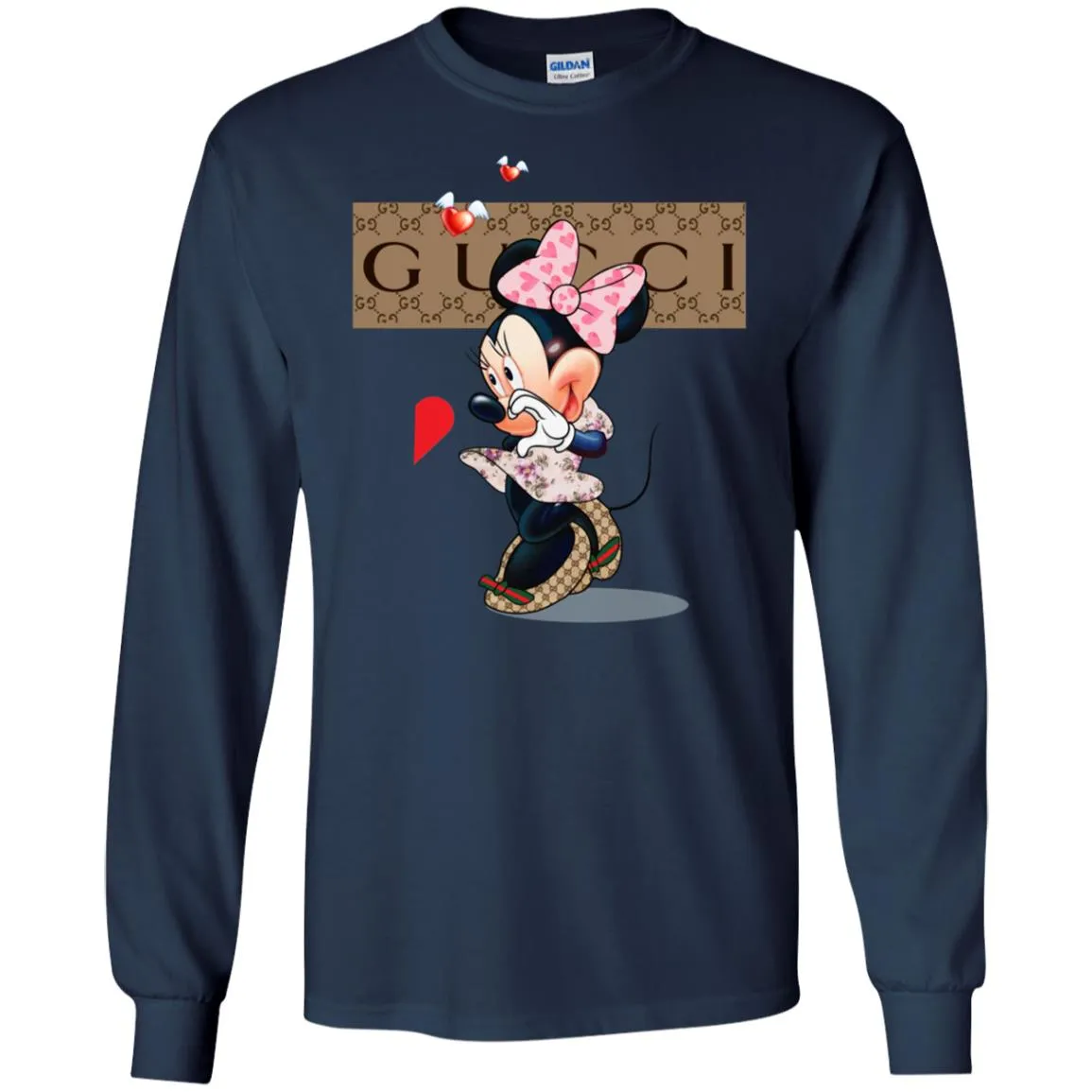 Couple Gucci Minnie Tshirt Valentine's Day Men Long Sleeve Shirt