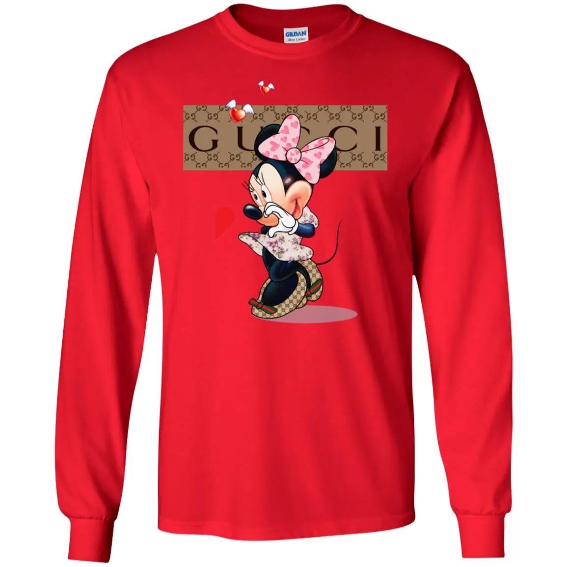 Couple Gucci Minnie Tshirt Valentine's Day Men Long Sleeve Shirt