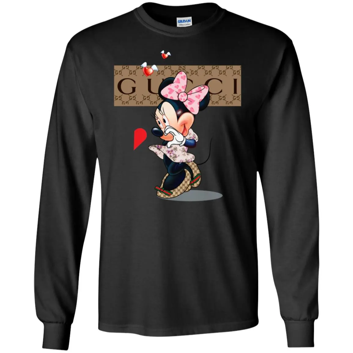 Couple Gucci Minnie Tshirt Valentine's Day Men Long Sleeve Shirt