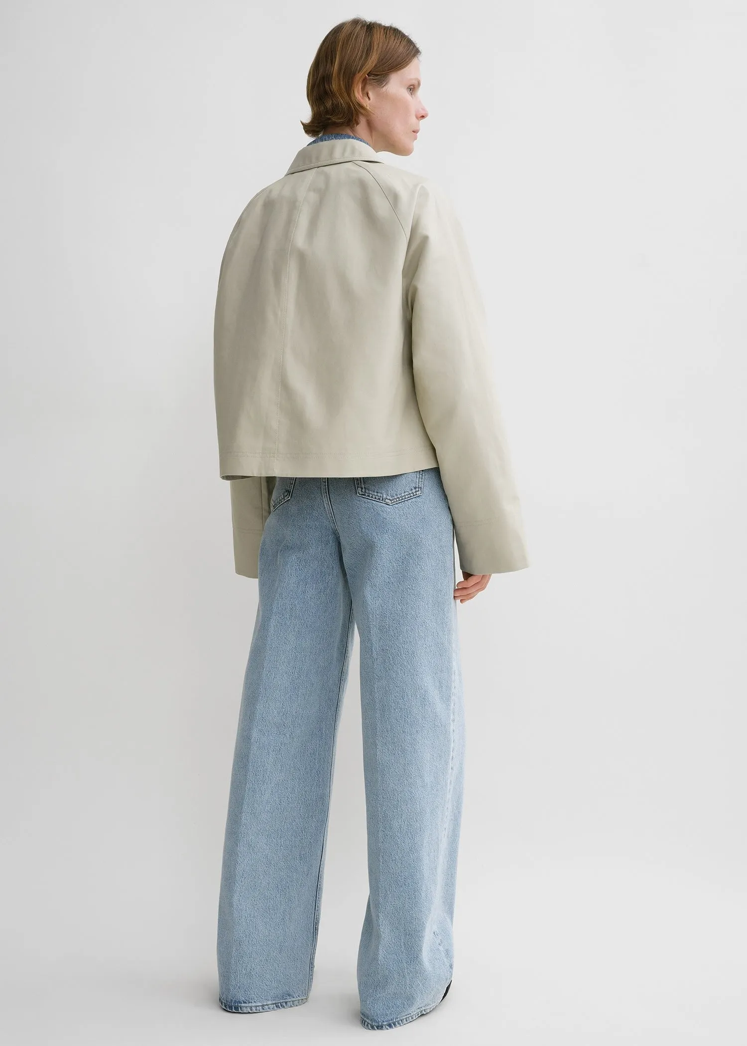 Cropped cotton jacket sand