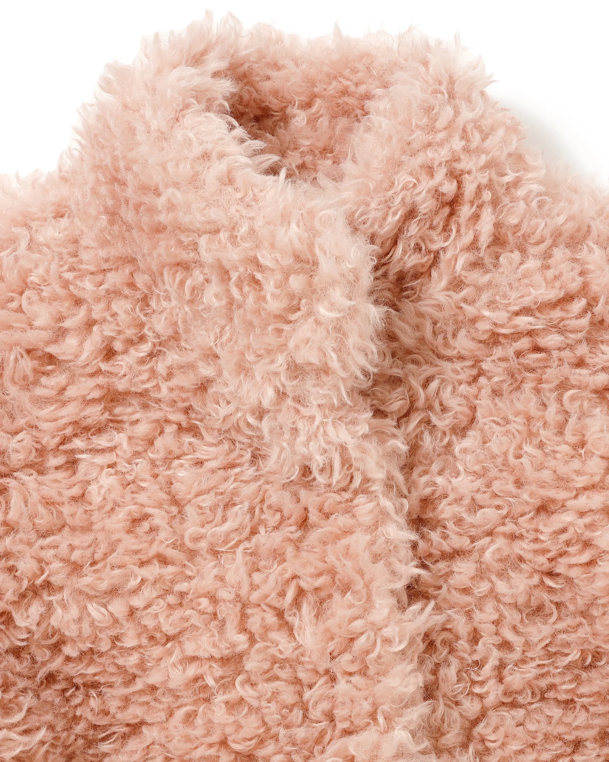 Cropped fur jacket (beige / pink)