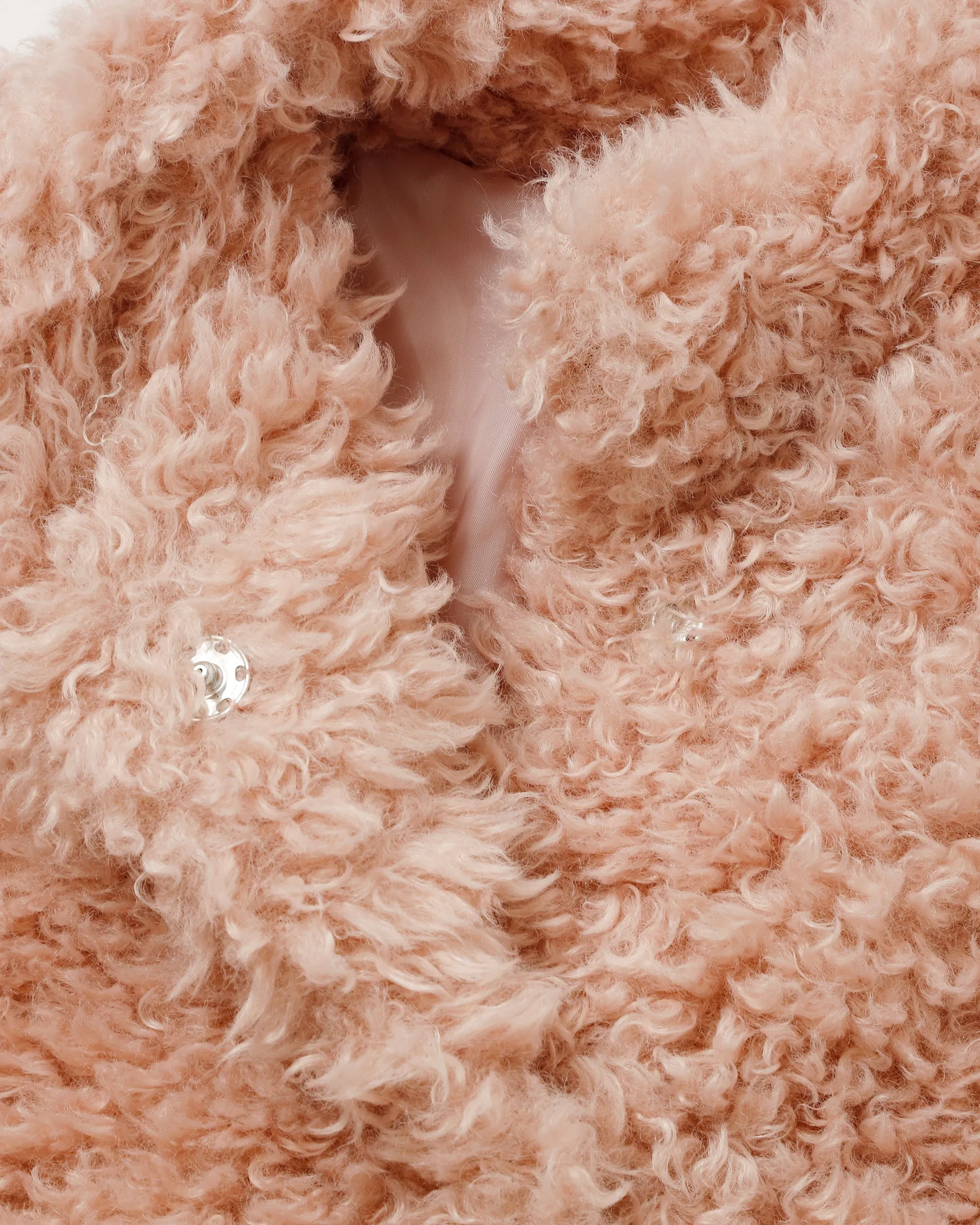 Cropped fur jacket (beige / pink)