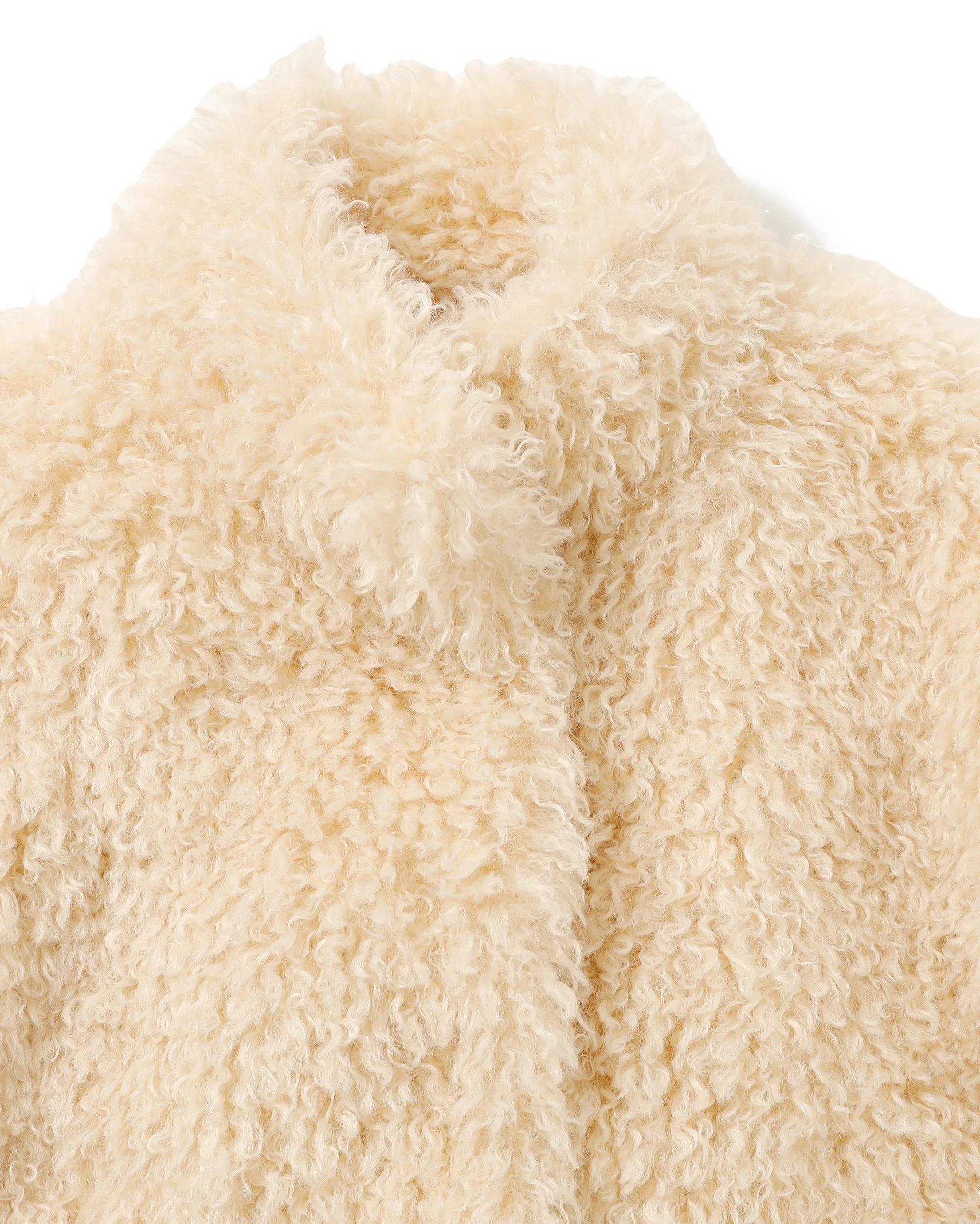 Cropped fur jacket (beige / pink)