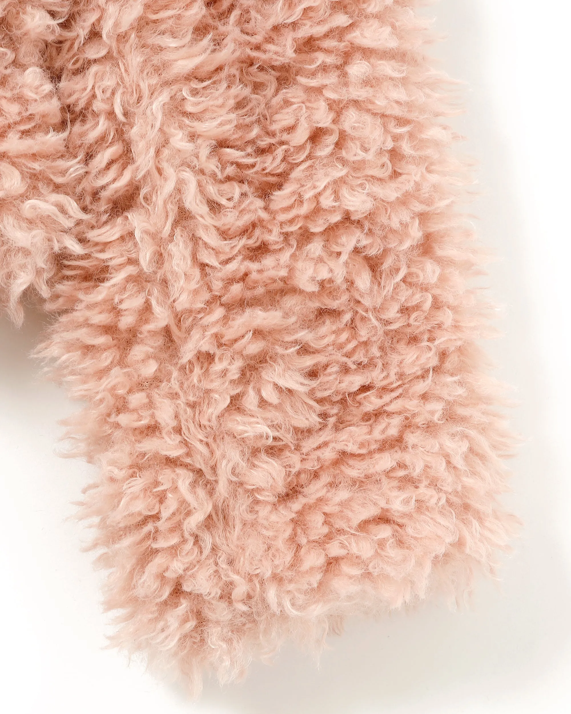 Cropped fur jacket (beige / pink)