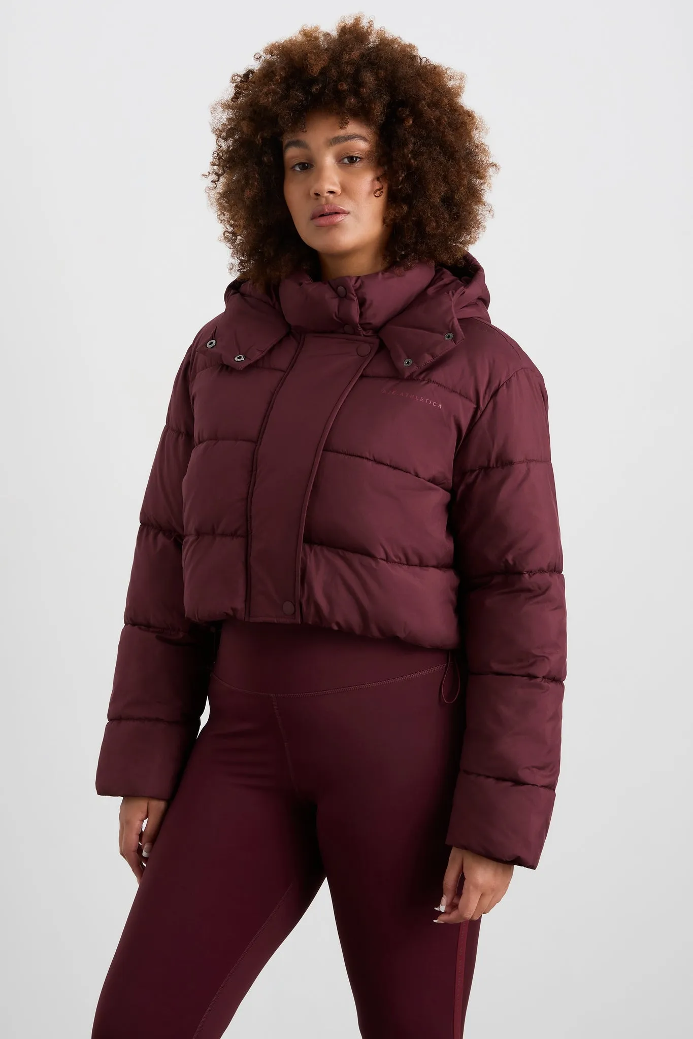 Cropped Hooded Puffer Jacket 764