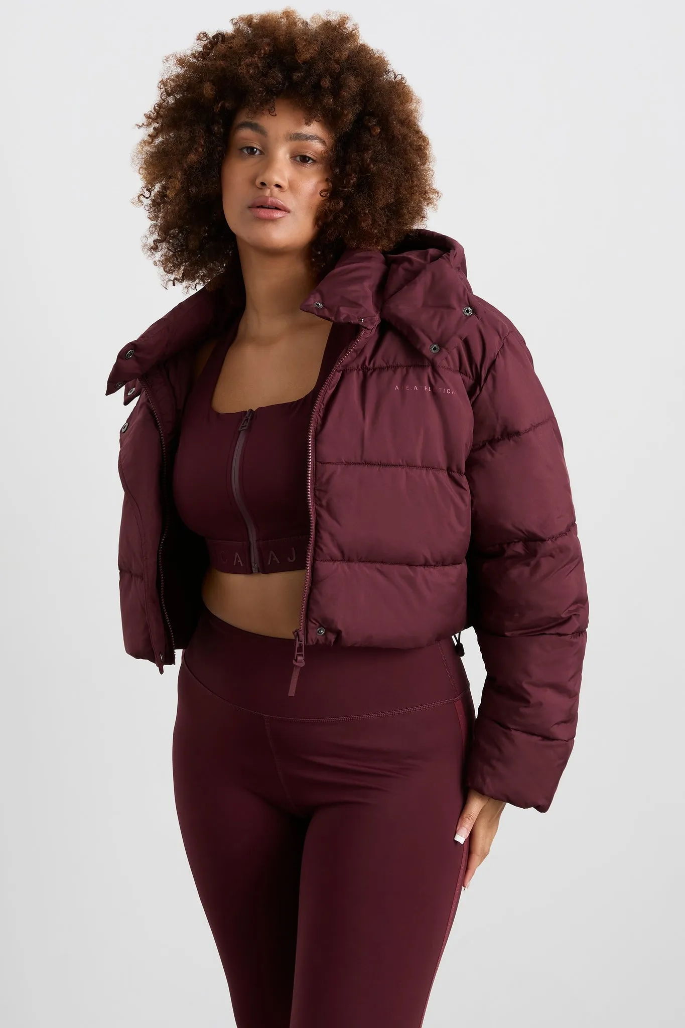 Cropped Hooded Puffer Jacket 764