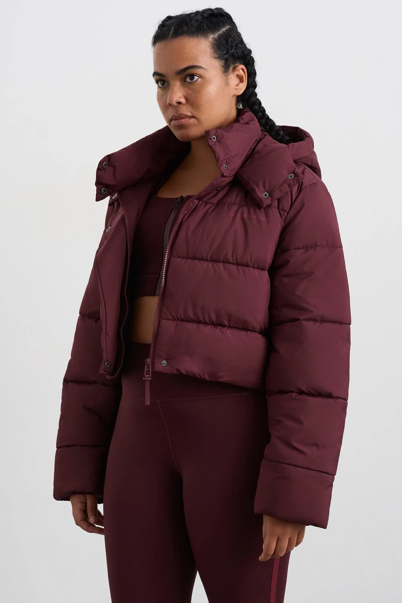 Cropped Hooded Puffer Jacket 764