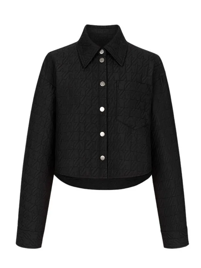 Cropped quilted shirt jacket HL4079