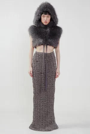 Cropped Vegan Fur Hoody Vest