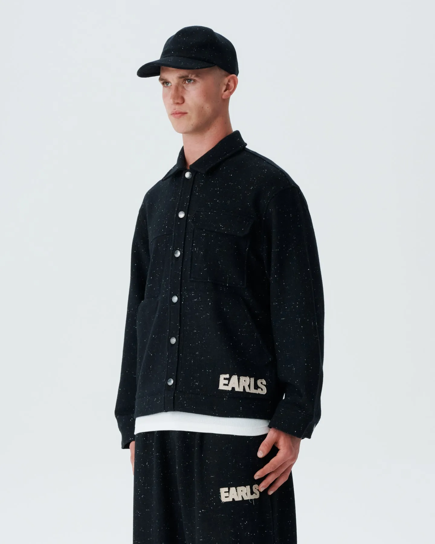 Cropped Wool Work Jacket - Coal