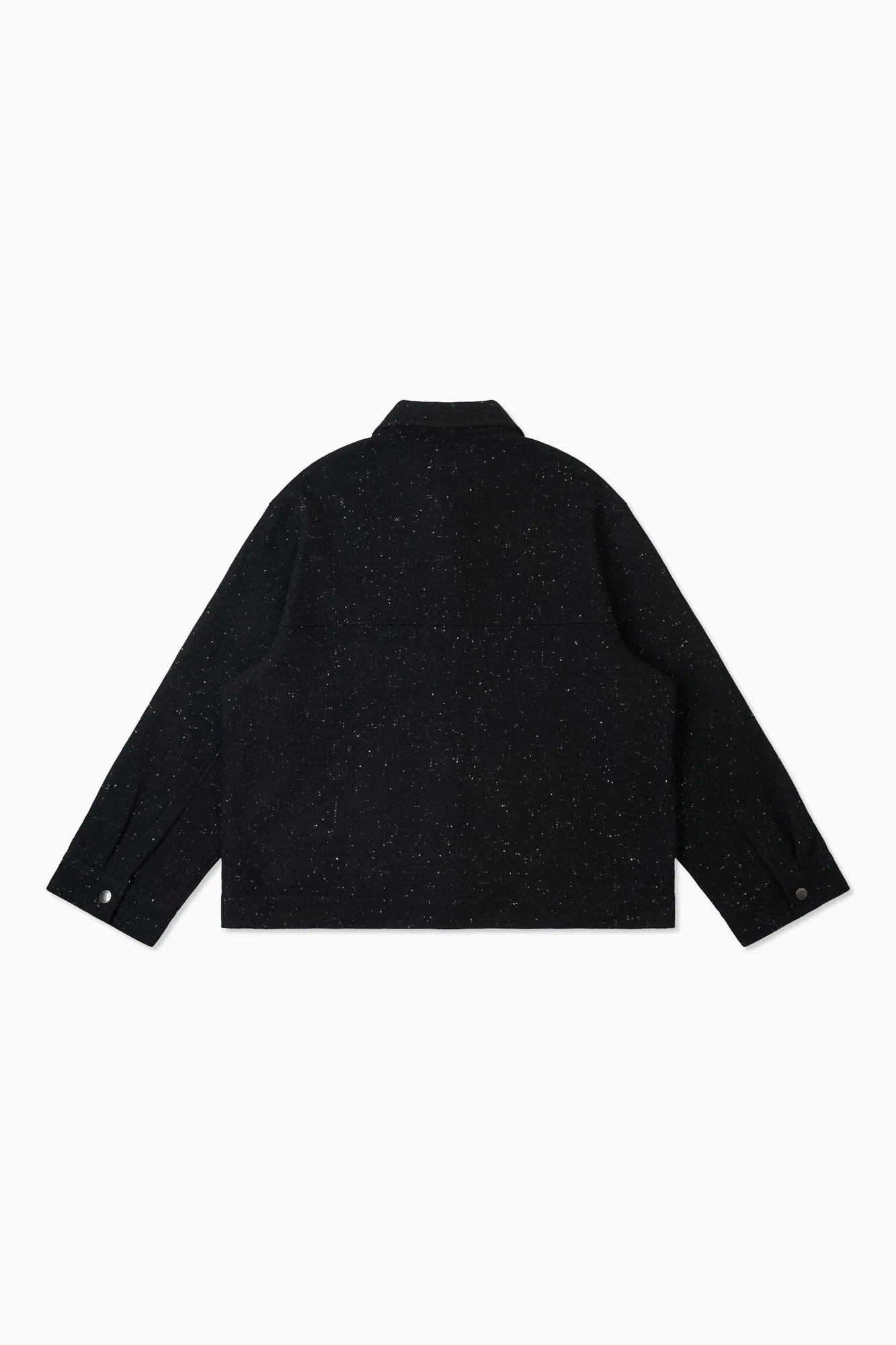 Cropped Wool Work Jacket - Coal