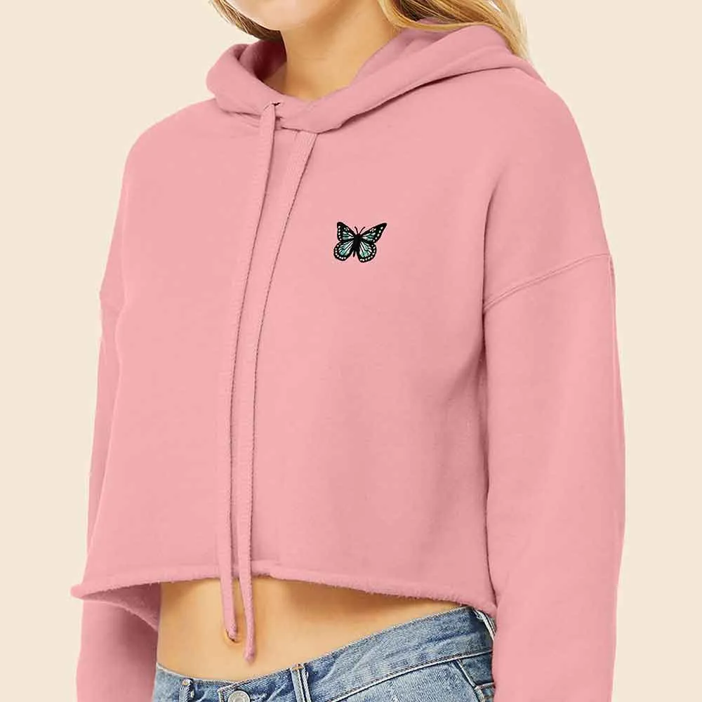 Dalix Butterfly Cropped Zip Hoodie