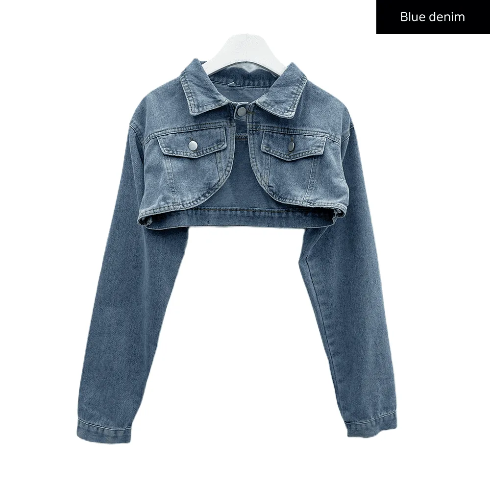 Denim Cropped Bolero Jacket C2701