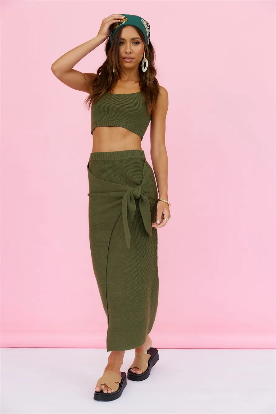 Desert Noon Midi Skirt Olive