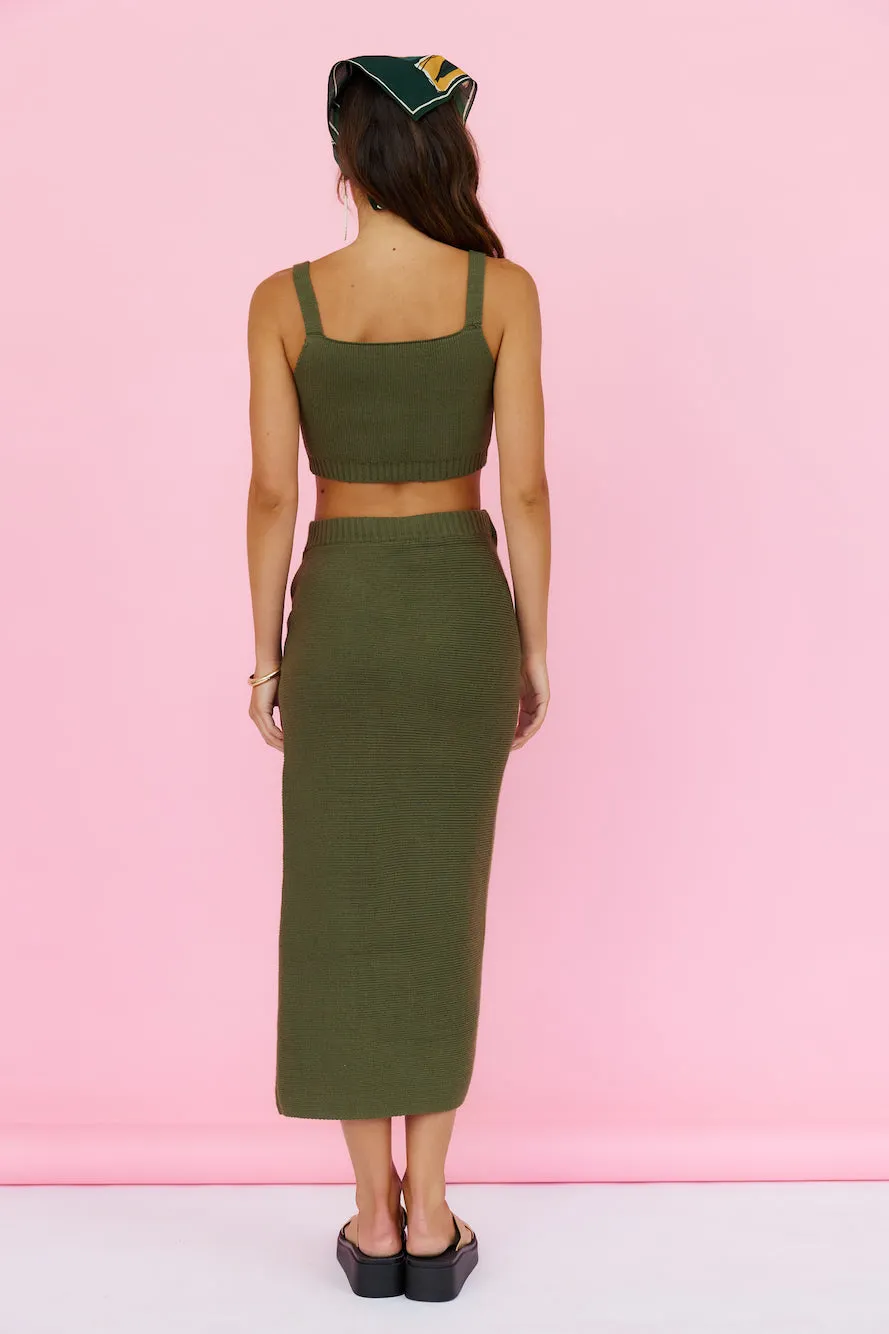 Desert Noon Midi Skirt Olive