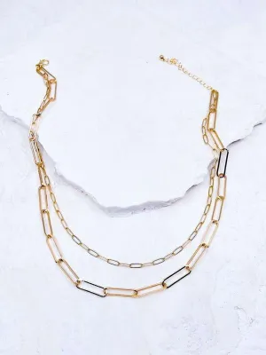 Double Layer Linked Necklace