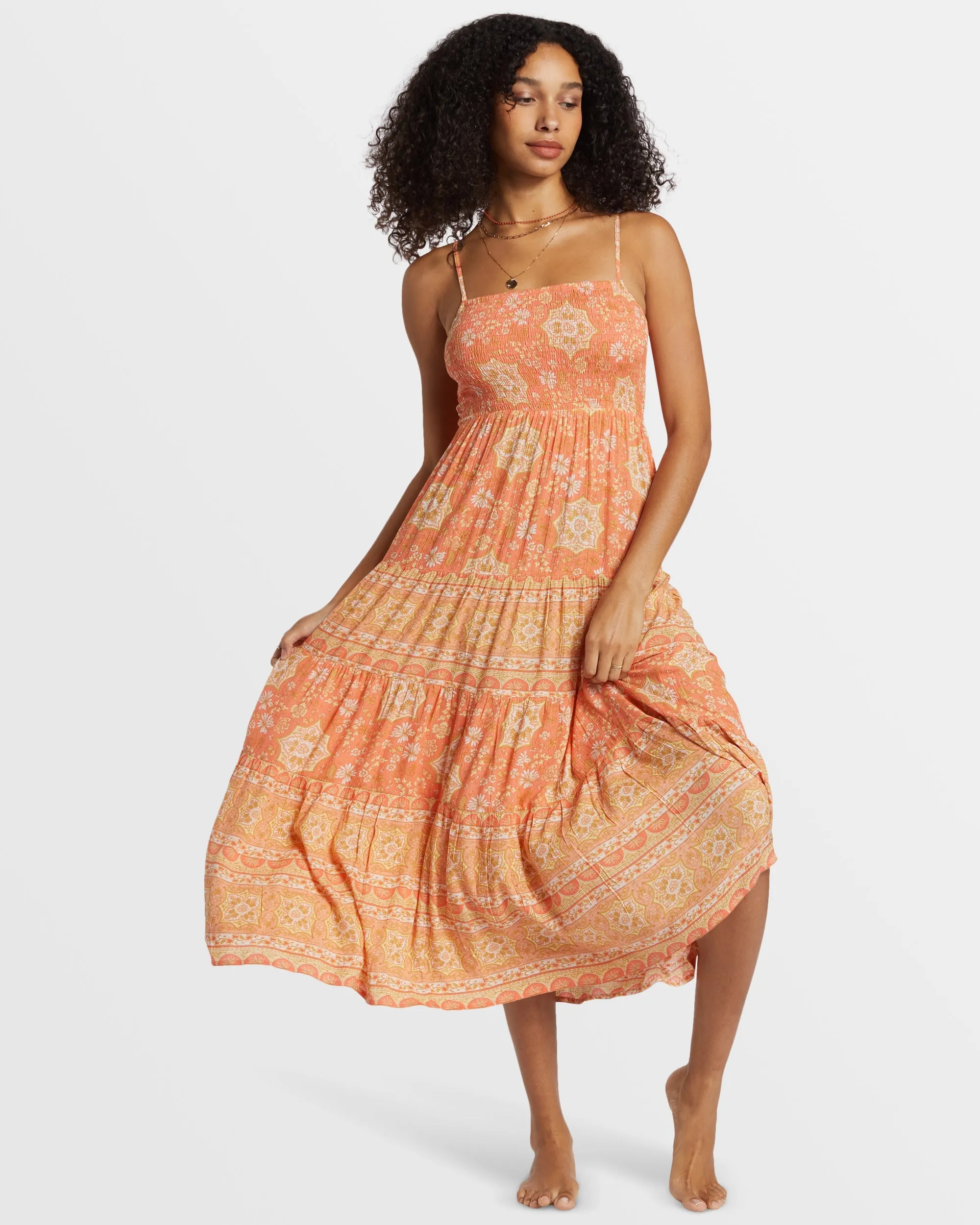 Dream Space Midi Dress - Sweet Papaya